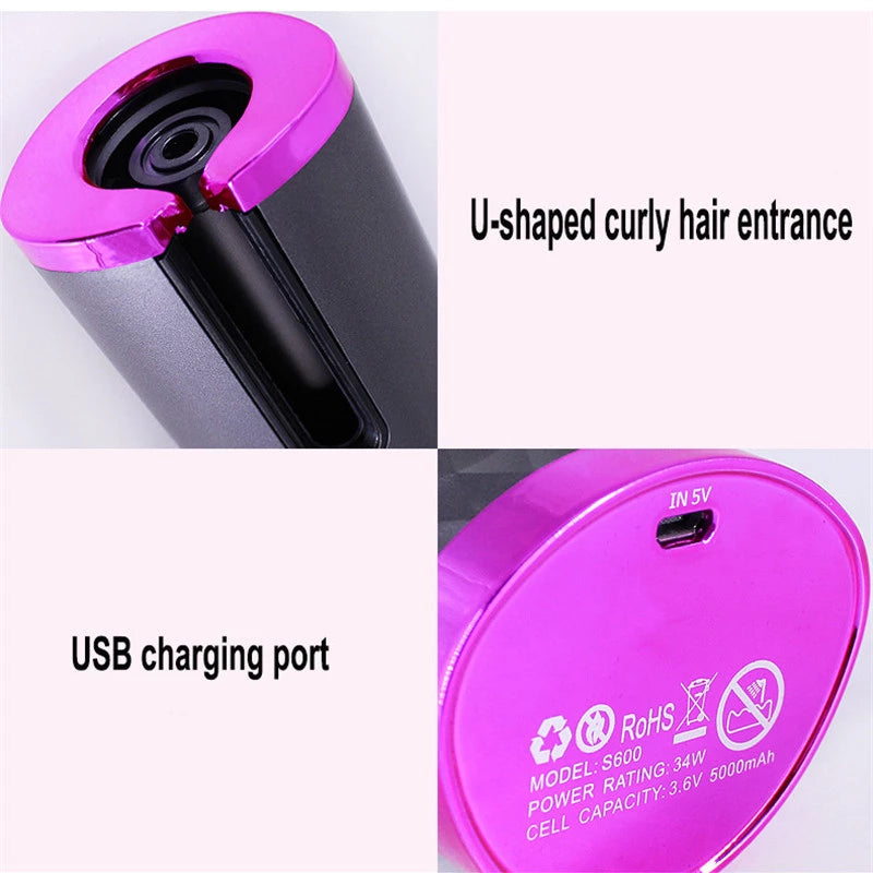 Rizador de pelo automático recargable